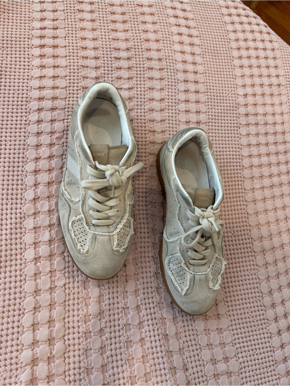 ALOHAS Neutral Suede Lace Sneakers - Beige